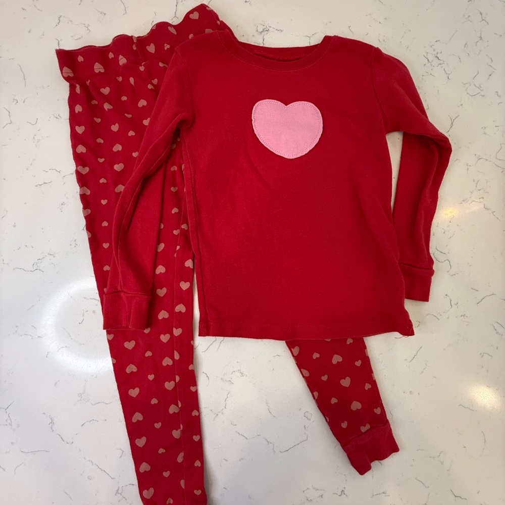 Red and Pink Heart Pajama Set